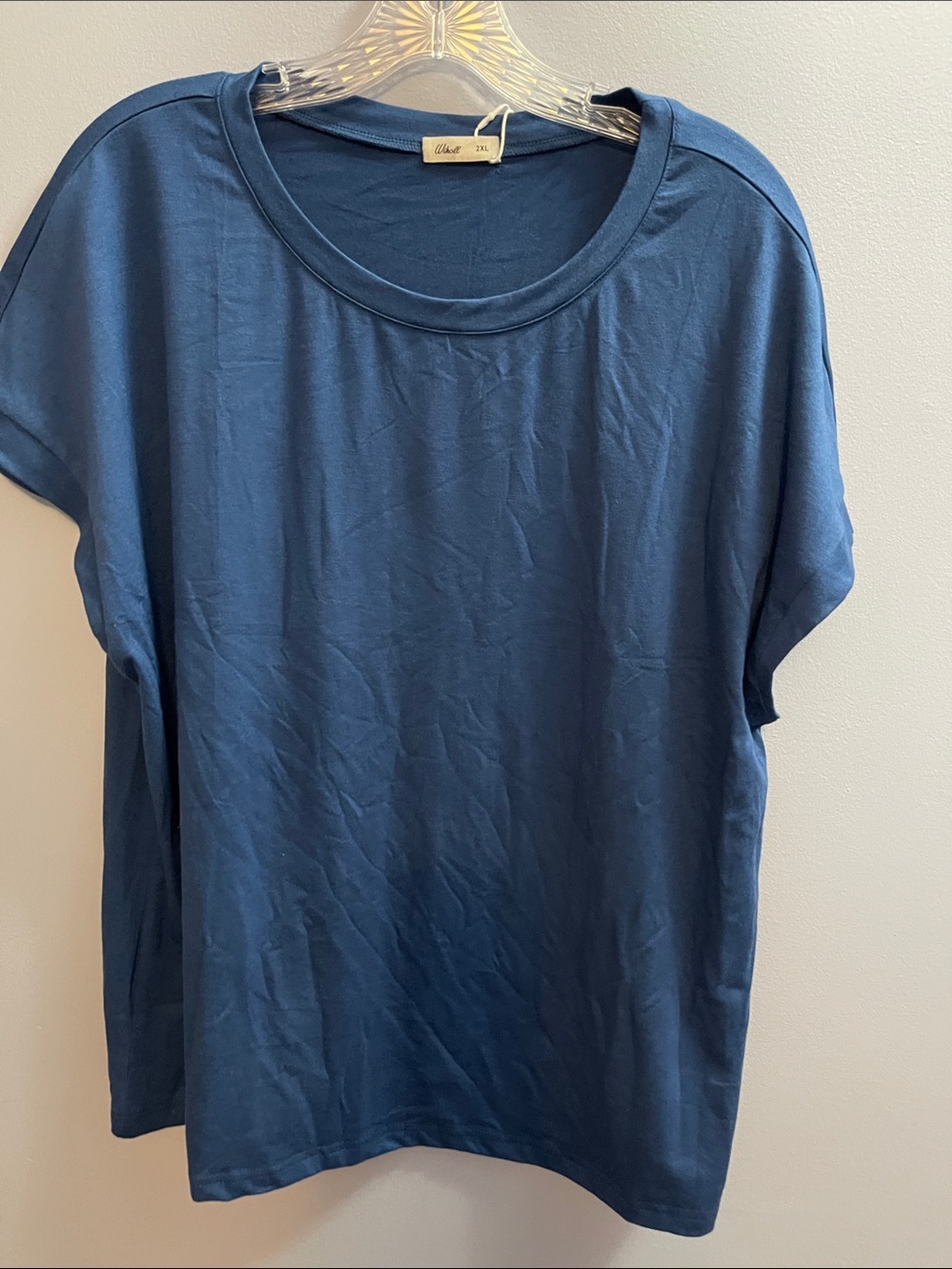 Relaxed Crewneck Short Sleeve Top - Navy Blue